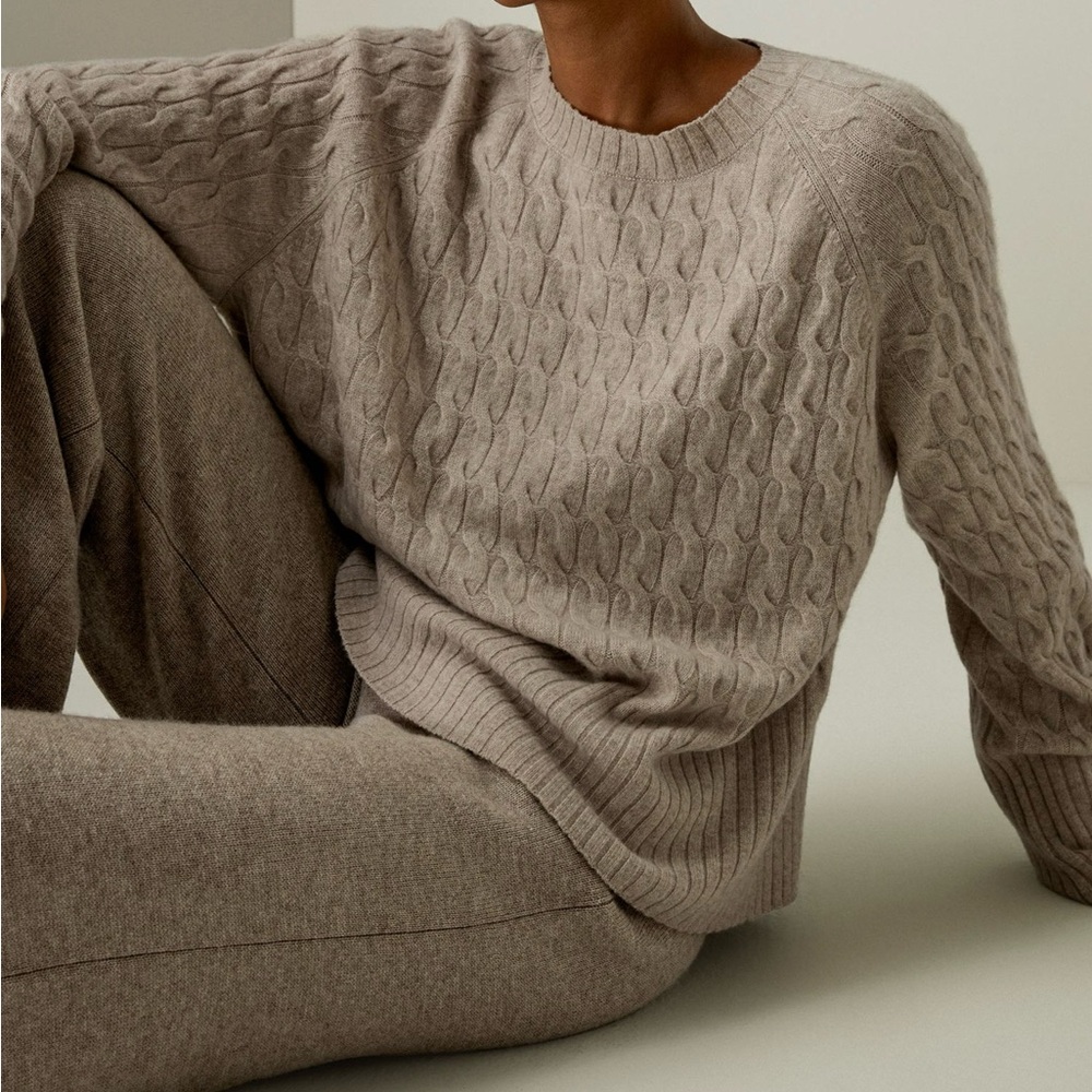 LILYSILK Baby Cashmere Cable-Knit Sweater